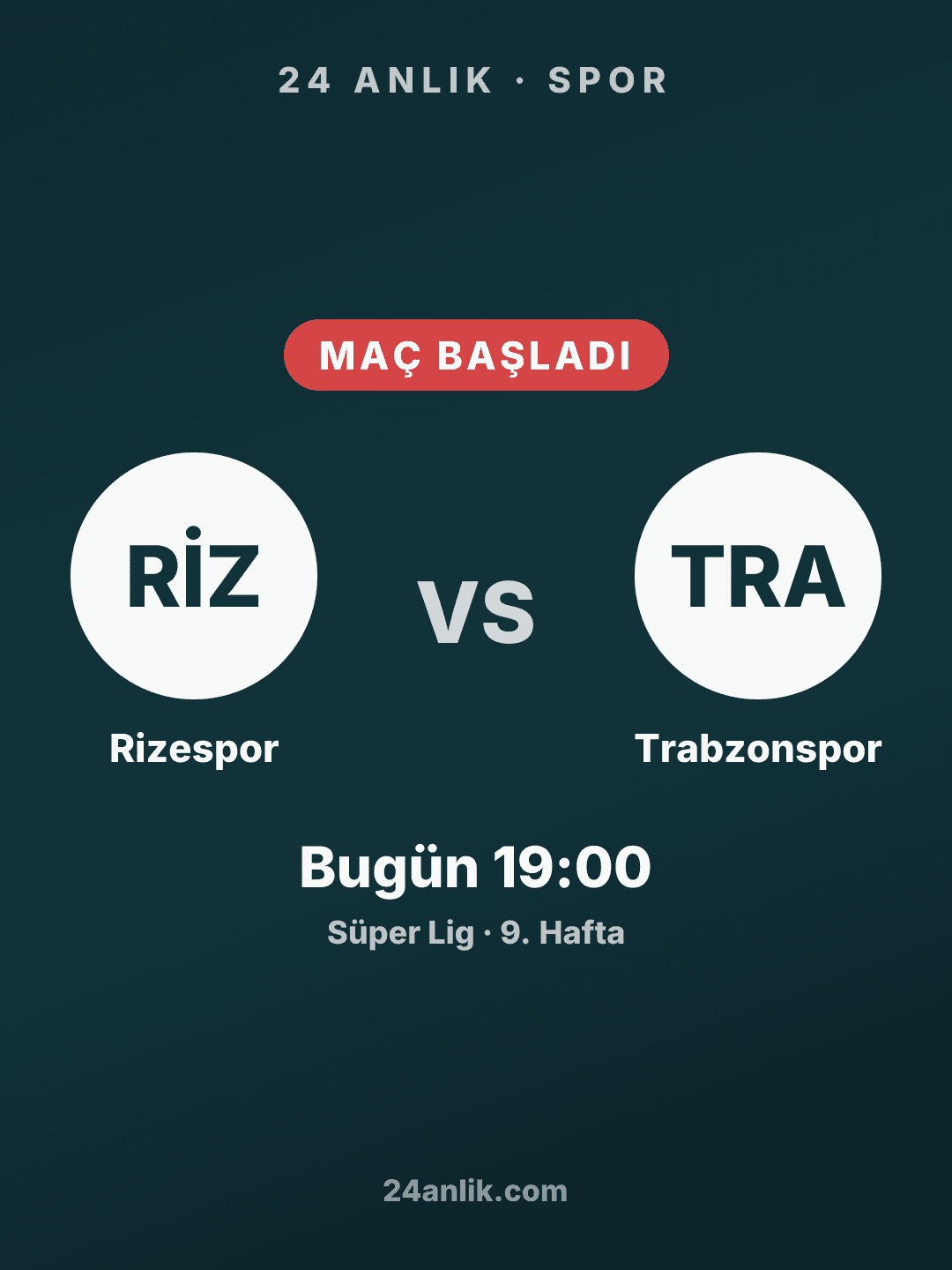 Rizespor - Trabzonspor maçı başladı